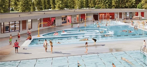 Rendering of the updated Spani Pool