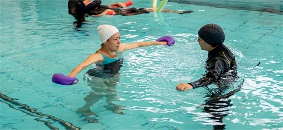 People moving in the water