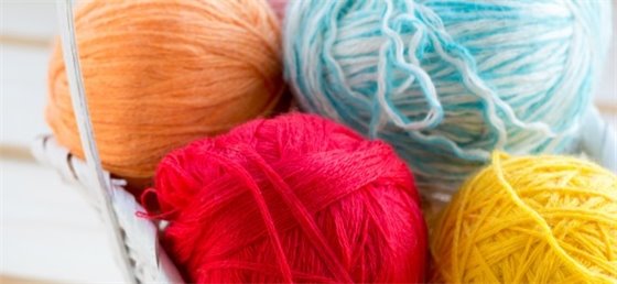 Four colours of yarn