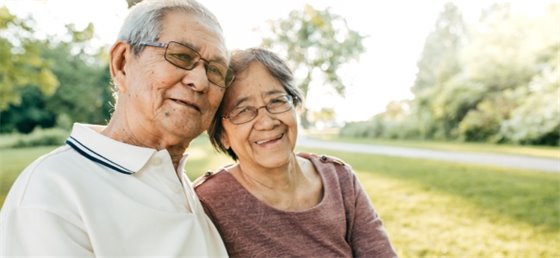 Two seniors smiling