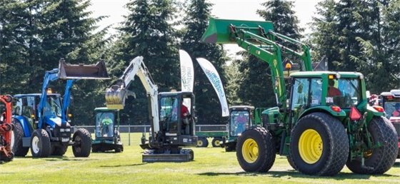 Parks staff performing the tractor dance