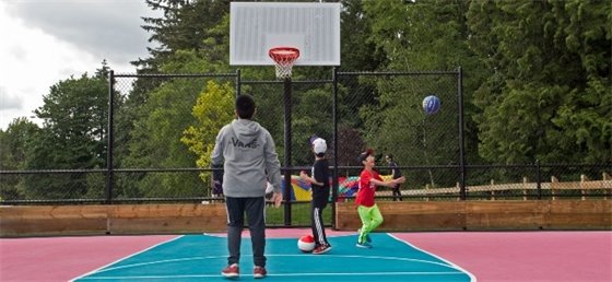 Family Playing Basketball