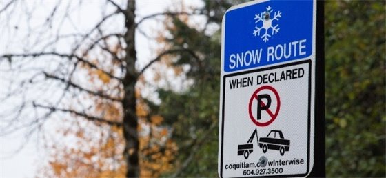 Snow route sign 