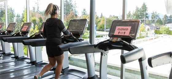 Adult running on treadmill 
