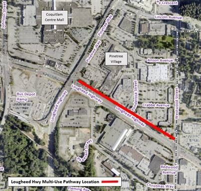 Lougheed Hwy Multi-Use Pathway Location Map