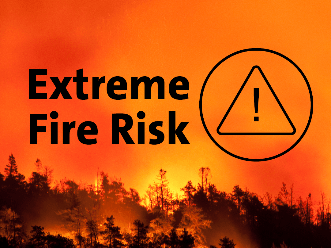 Extreme Fire Risk News with warning icon