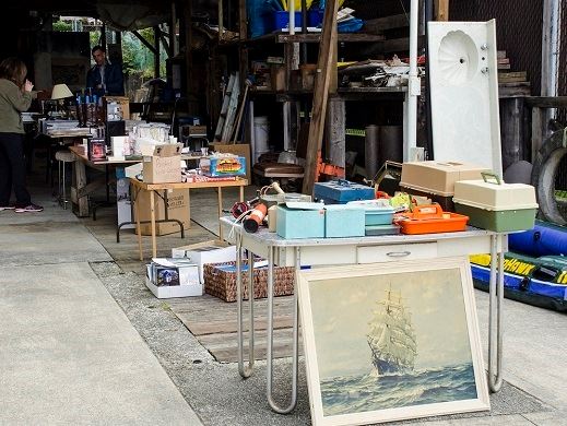 Garage Sale Items in carport