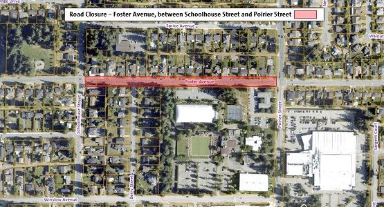 Road Closure Location Map - Foster Avenue - Full Closure Between Schoolhouse Street and Poirier Stre