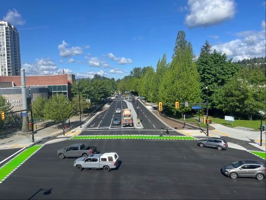 Completed transportation project at Guildford Way and Pinetree Way