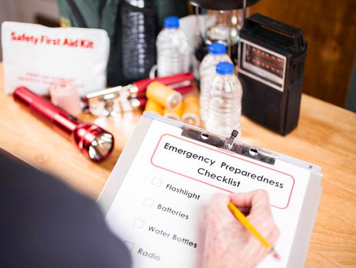 Emergency preparedness checklist and items