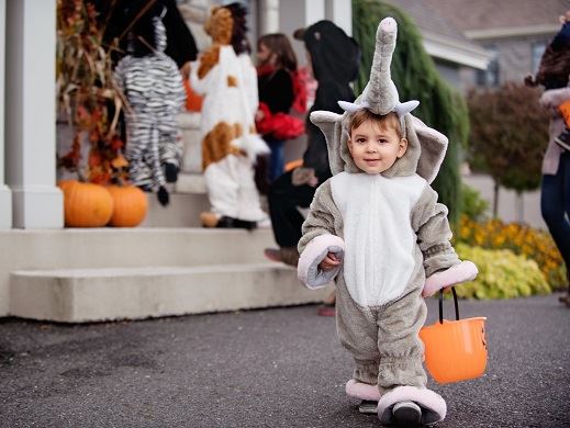 Young child in Halloween costume