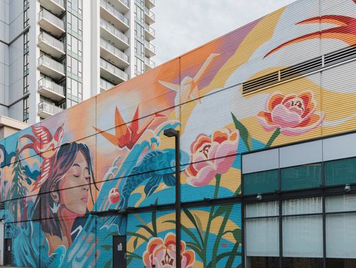A photo of the Paperback Dream Mural in Coquitlam
