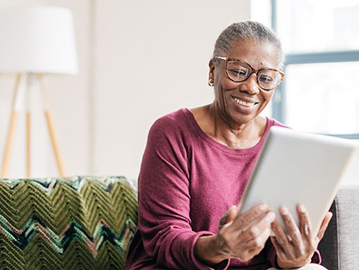 Older woman using a tablet