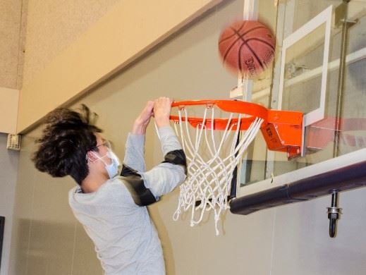 Youth playing basketball 