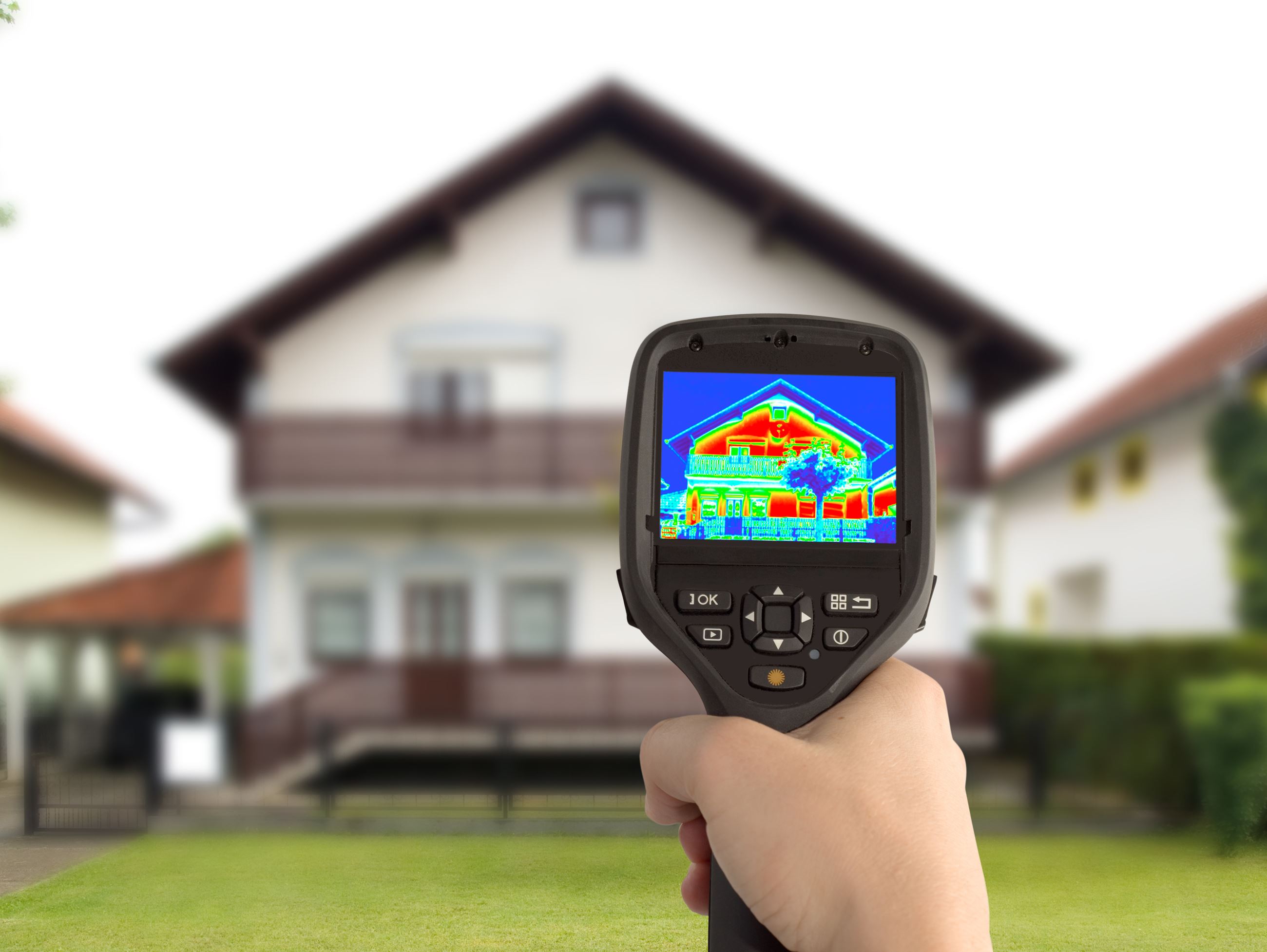 Detecting heat loss from a home with a thermal image camera