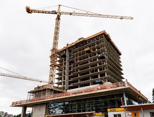 Crane on a development site