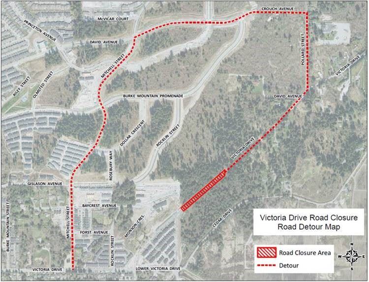 Victoria Road Closure Detour Map