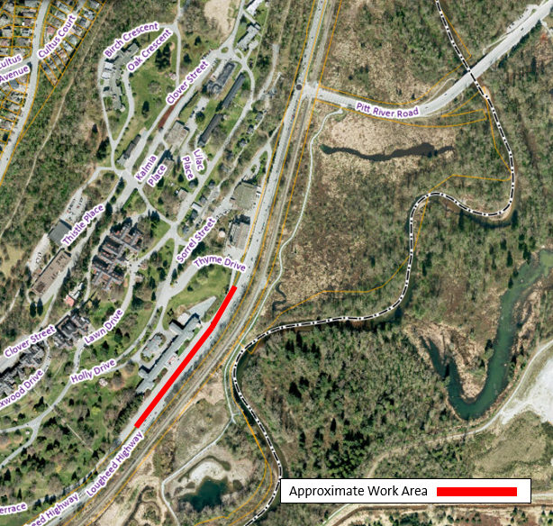 Lougheed Hwy Lane Closure Area Map