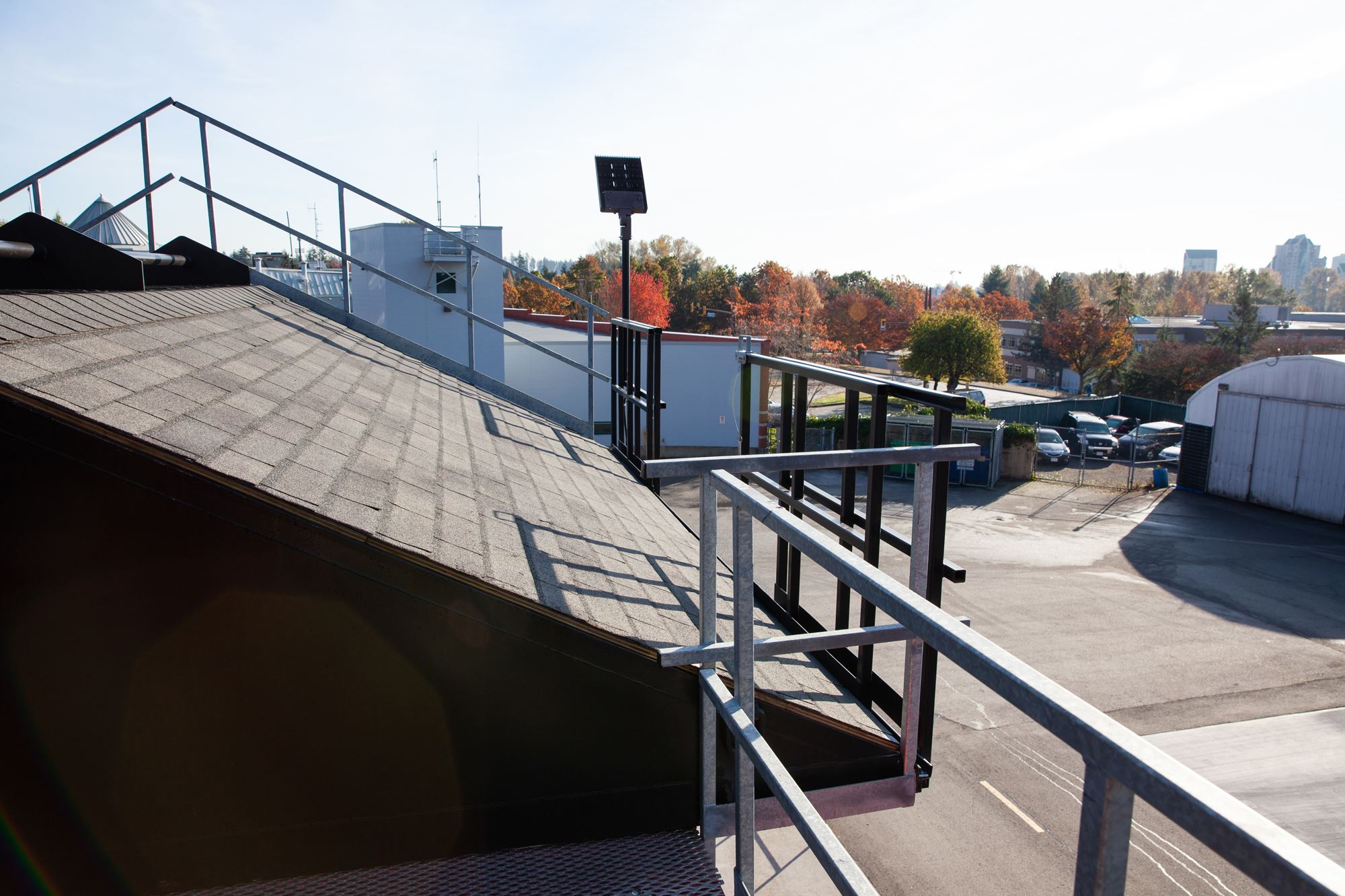 Coquitlam Fire Training Centre sloped roof exterior