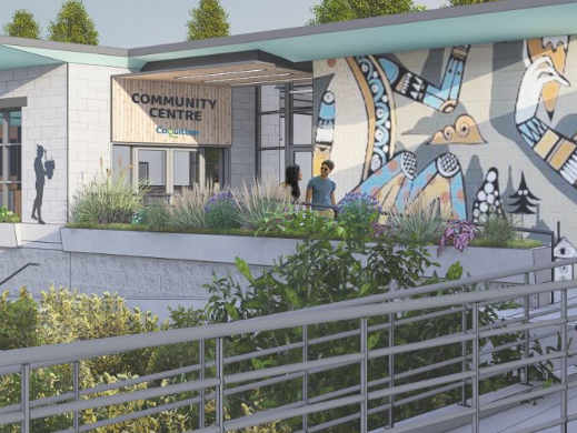A rendering of the the entranceway to the new Town Centre Park community centre