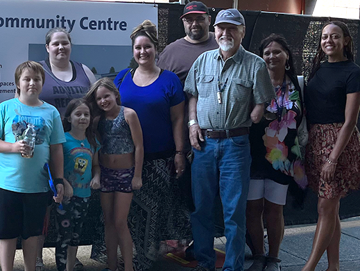 A photo showing the group of artist supporters