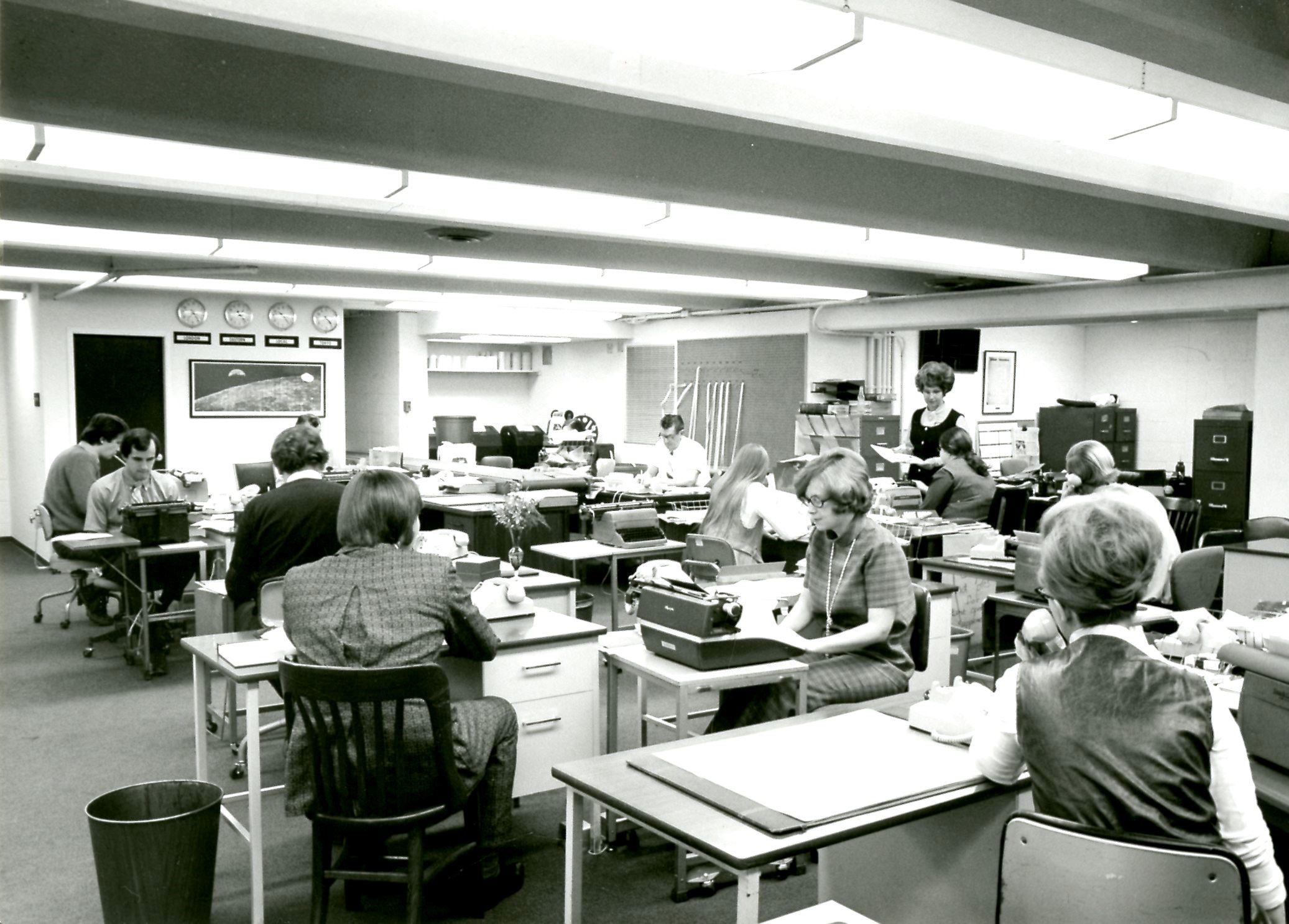 Columbian Newspaper newsroom, 1972