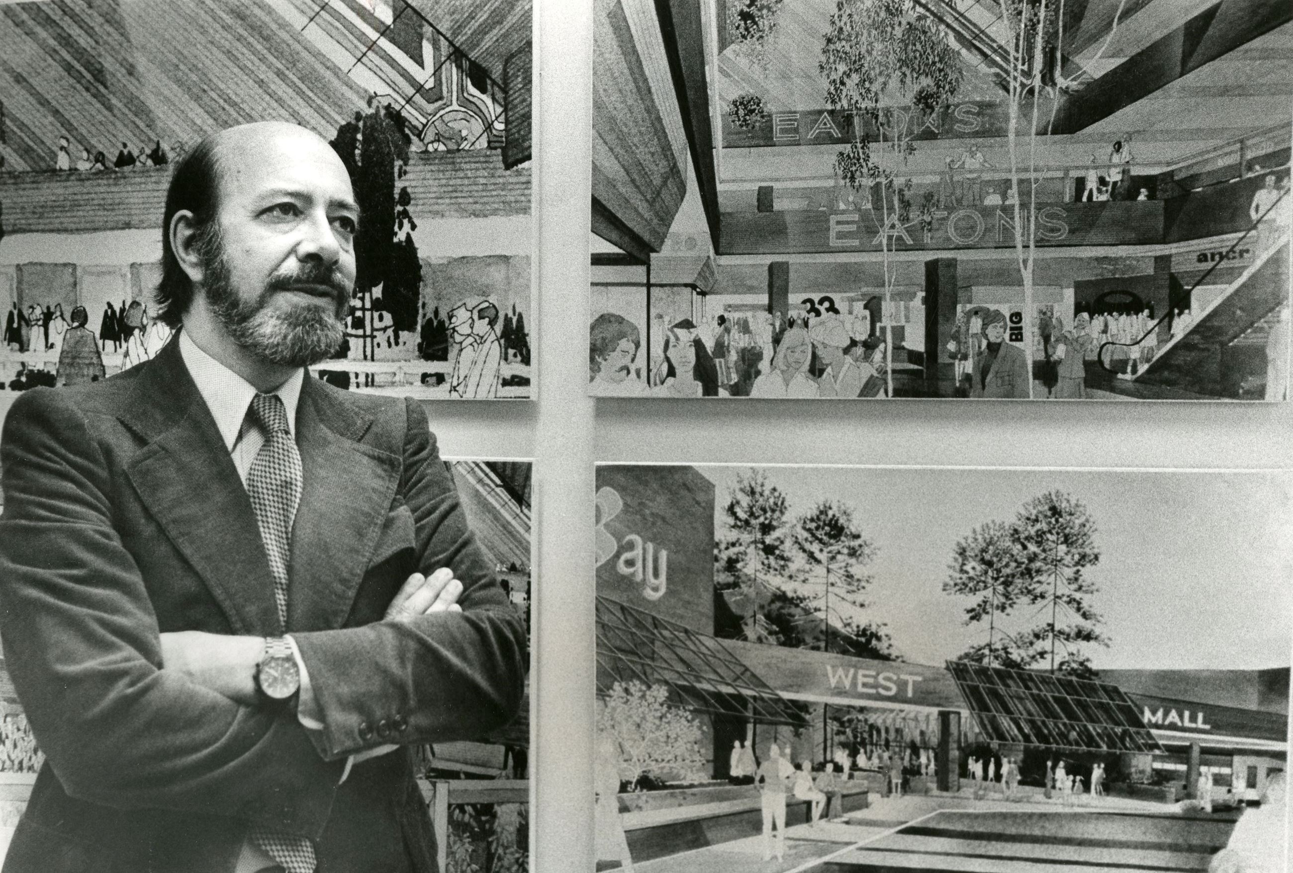 Ira Young in Front of Coquitlam Centre Drawings (JPG) Opens in new window
