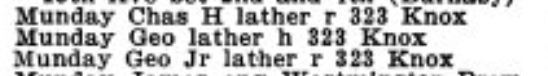 28 - Munday Family in Henderson's Greater Vancouver City Directory, Part 1 1913